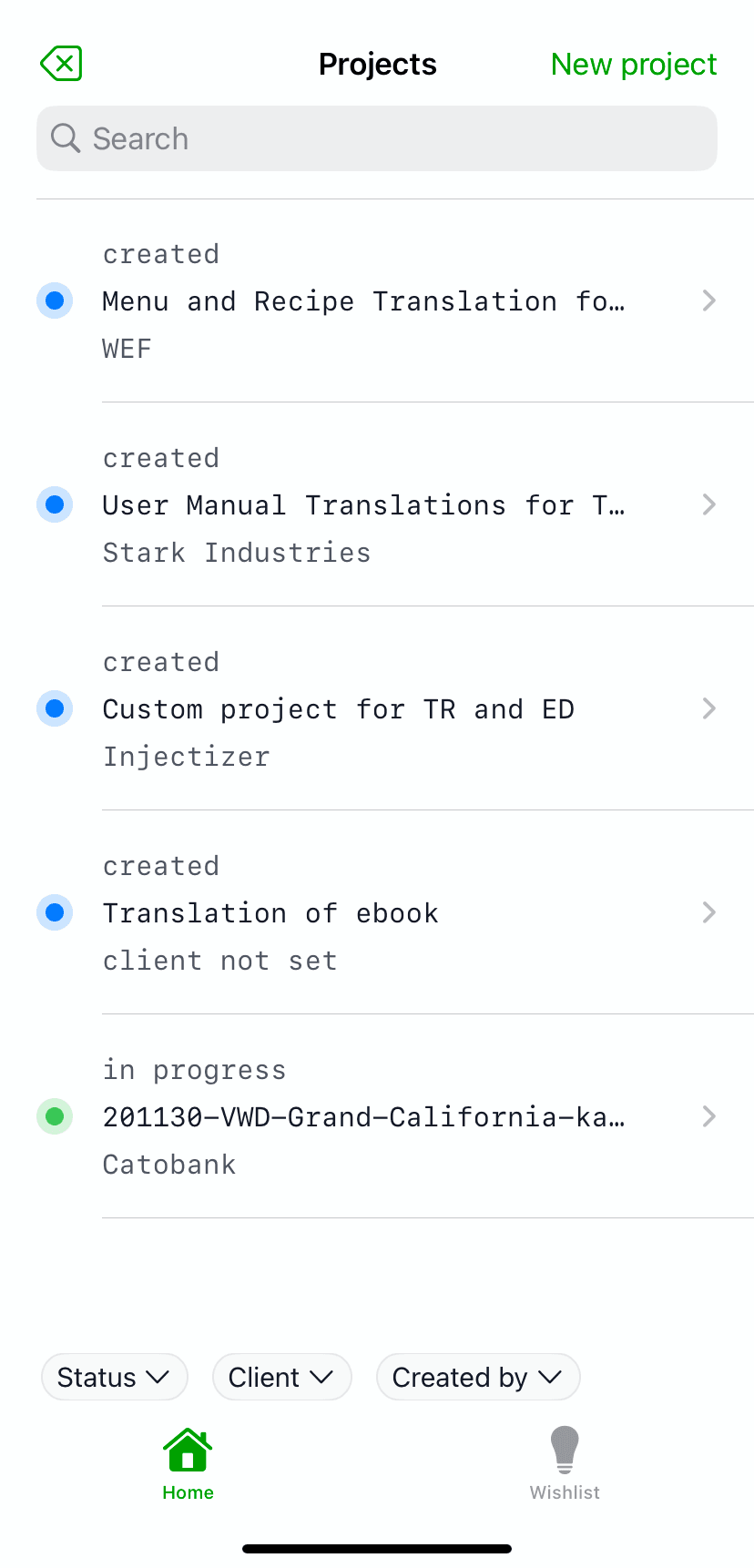 browse Smartcat translation projects